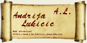 Andrija Lukičić vizit kartica